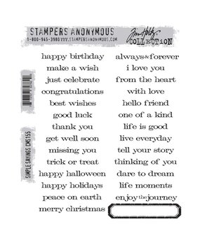 Stampers Anonymous Cling Stamps Simple Sayings (CMS155) Stampers Anonymous Cling Stamps Simple Sayings (CMS155)