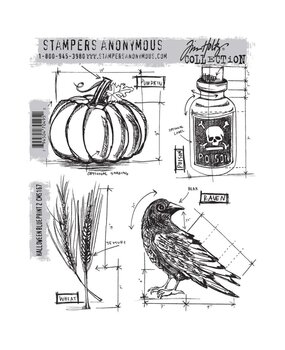 Stampers Anonymous Cling Stamps Halloween Blueprint 2 (CMS167) Stampers Anonymous Cling Stamps Halloween Blueprint 2 (CMS167)