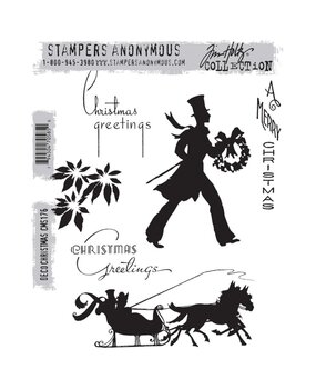 Stampers Anonymous Cling Stamps Deco Christmas (CMS176) Stampers Anonymous Cling Stamps Deco Christmas (CMS176)