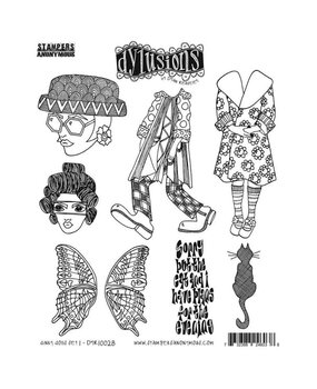 Ranger Dylusions Dinky Dolls Set #1 Cling Stamps (DYR10028) Ranger Dylusions Dinky Dolls Set #1 Cling Stamps (DYR10028)