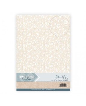 Card Deco Embossed Paper Sand A4 Floral Whispers (CDEEC10011)
