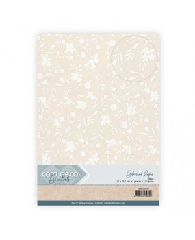 Card Deco Embossed Paper Sand A4 Delicate Blossoms (CDEEC10013)