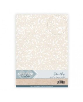 Card Deco Embossed Paper Sand A4 Leafy Lace (CDEEC10014)