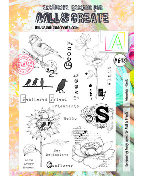 AALL and Create Clear Stamp Set A4 Friendship Florals (AALL-TP-648)