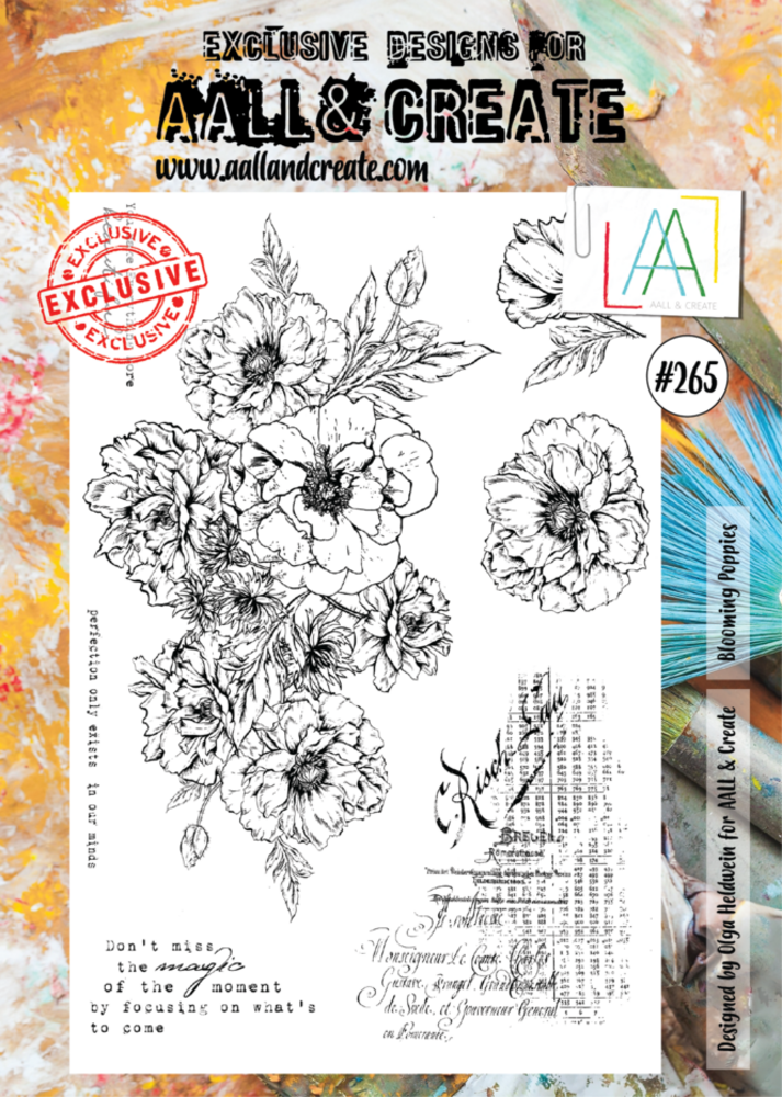 AALL and Create Clear Stamp Set A4 Blooming Poppies (AALL-TP-265)