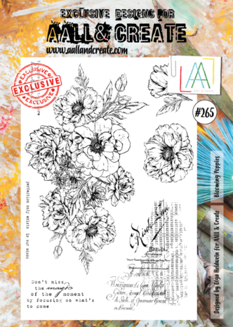AALL and Create Clear Stamp Set A4 Blooming Poppies (AALL-TP-265)