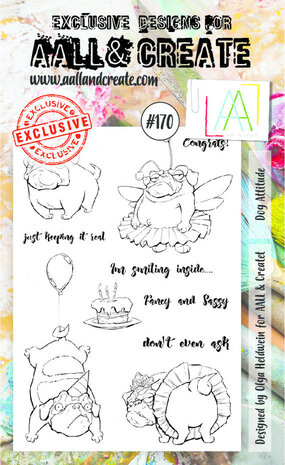AALL and Create Clear Stamp Set A6 Dog Attitude (AALL-TP-170)