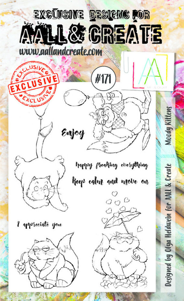 AALL and Create Clear Stamp Set A6 Moody Kittens (AALL-TP-171)