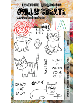 AALL and Create Clear Stamp Set A6 Felines (AALL-TP-408) AALL and Create Clear Stamp Set A6 Felines (AALL-TP-408)