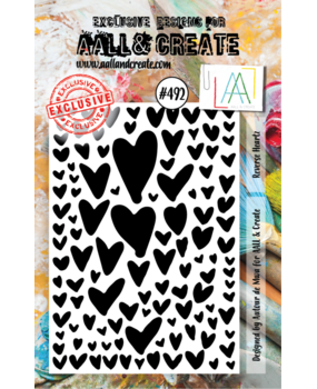 AALL and Create Clear Stamp Set A7 Reverse Heartz (AALL-TP-492)