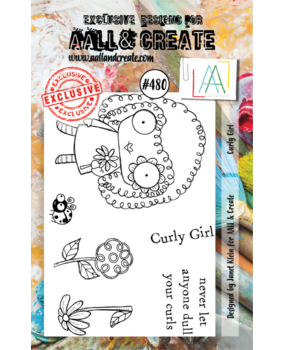 AALL and Create Clear Stamp Set A7 Curly Girl (AALL-TP-480)* AALL and Create Clear Stamp Set A7 Curly Girl (AALL-TP-480)*