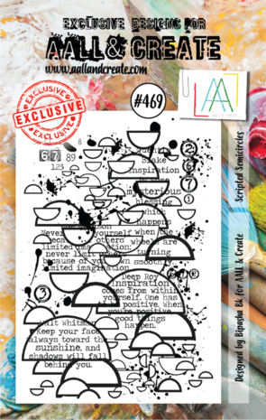 AALL and Create Clear Stamp Set A7 Scripted Semicircles (AALL-TP-469)