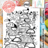 AALL and Create Clear Stamp Set A7 Scripted Semicircles (AALL-TP-469)