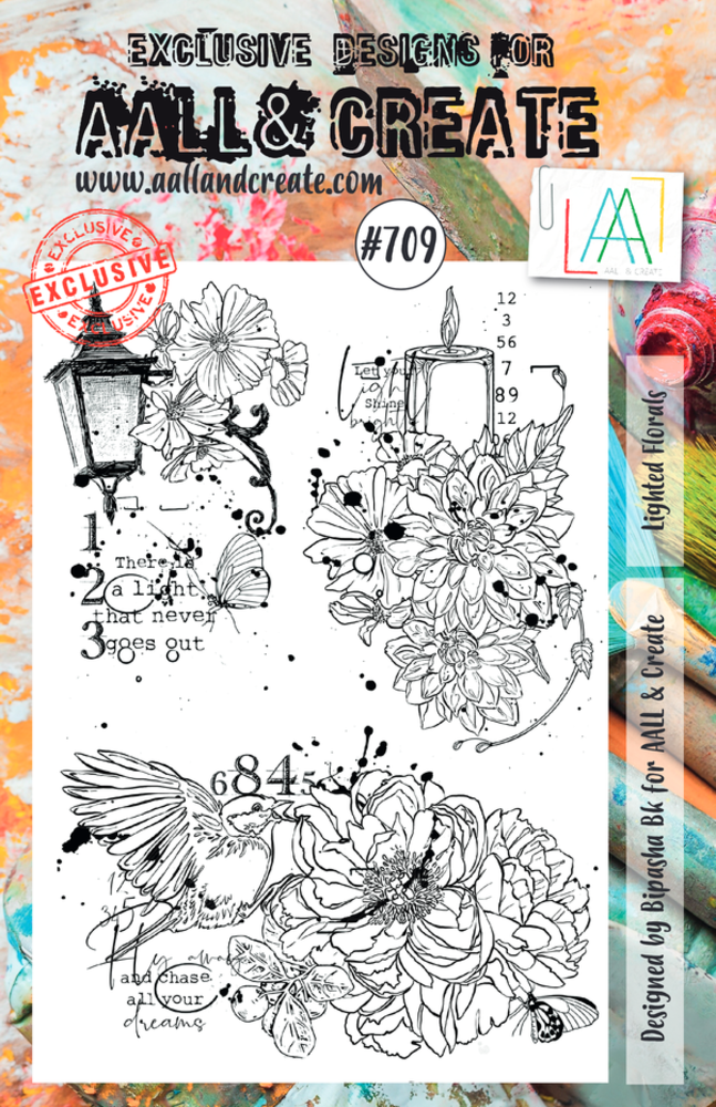 AALL and Create Clear Stamp Set A5 Lighted Florals (AALL-TP-709) AALL and Create Clear Stamp Set A5 Lighted Florals (AALL-TP-709)
