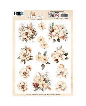 Berrie's Beauties Cosy Winter 3D Push Out Cosy Flowers (SB11063)