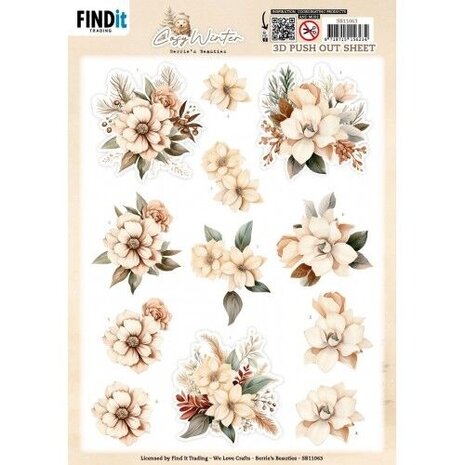 Berrie's Beauties Cosy Winter 3D Push Out Cosy Flowers (SB11063) Berrie's Beauties Cosy Winter 3D Push Out Cosy Flowers (SB11063)