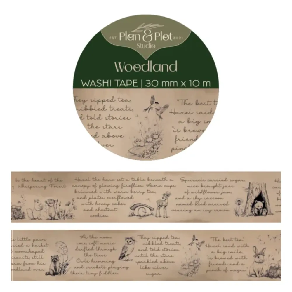 Plan & Plot Studio Woodland Washi Tape 30mm (WT152) Plan & Plot Studio Woodland Washi Tape 30mm (WT152)