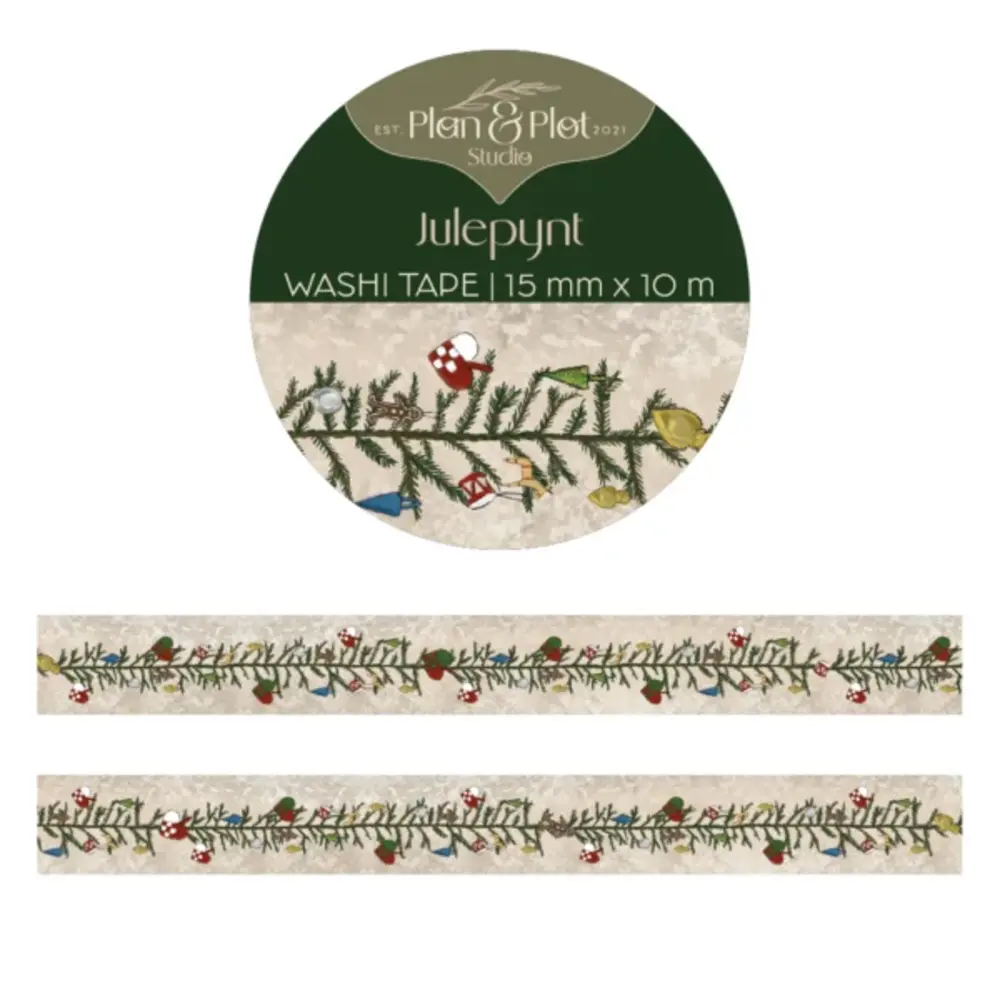 Plan & Plot Studio Julepynt Washi Tape 15mm (WT116) Plan & Plot Studio Julepynt Washi Tape 15mm (WT116)