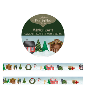 Plan & Plot Studio Winter Town Washi Tape 15mm (WT154) Plan & Plot Studio Winter Town Washi Tape 15mm (WT154)