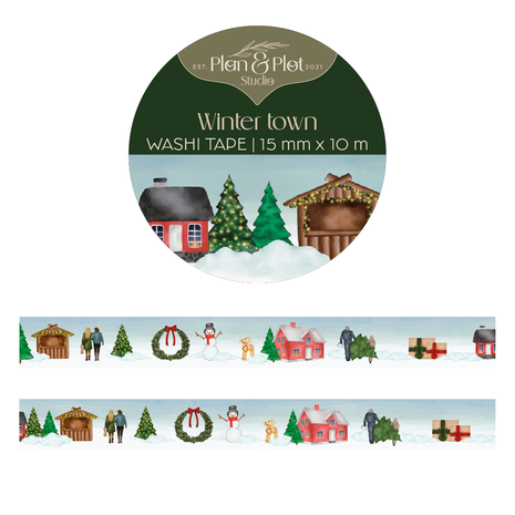 Plan & Plot Studio Winter Town Washi Tape 15mm (WT154) Plan & Plot Studio Winter Town Washi Tape 15mm (WT154)