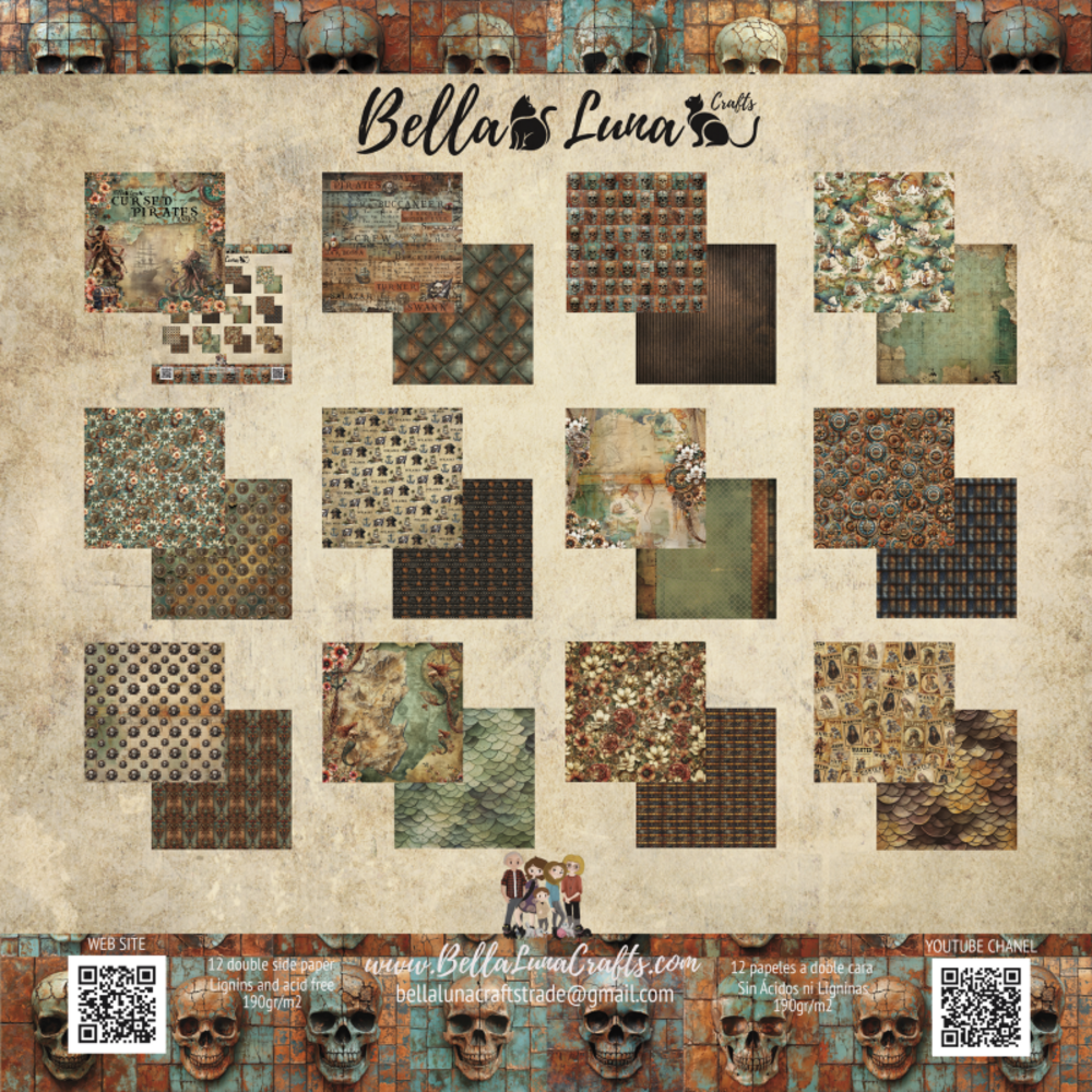 Bella Luna Crafts Cursed Pirates Basics 8x8 Inch Collection Pack (BLC-0066/S) Bella Luna Crafts Cursed Pirates Basics 8x8 Inch Collection Pack (BLC-0066/S)