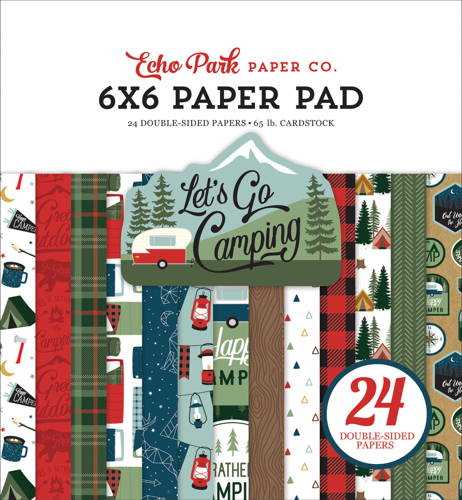 Echo Park Let's Go Camping 6x6 Inch Paper Pad (LGC246023) Echo Park Let's Go Camping 6x6 Inch Paper Pad (LGC246023)