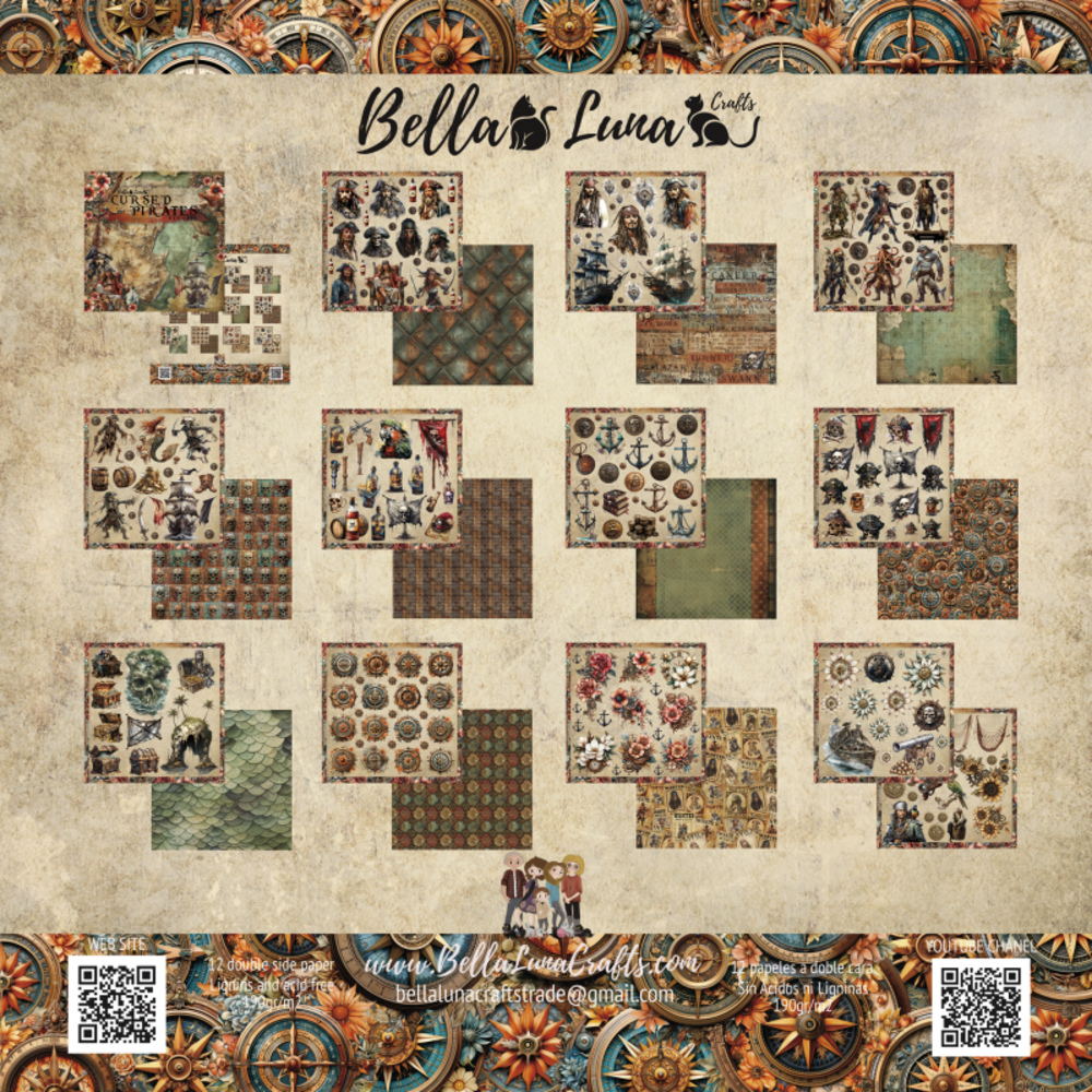 Bella Luna Crafts Cursed Pirates Cut Outs 8x8 Inch Collection Pack (BLC-0066/R) Bella Luna Crafts Cursed Pirates Cut Outs 8x8 Inch Collection Pack (BLC-0066/R)