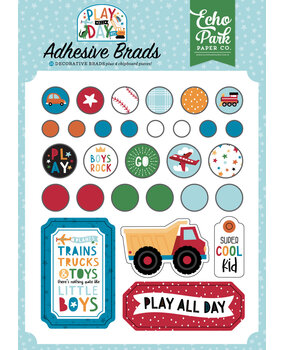 Echo Park Play All Day Boy Adhesive Brads (PAB269020)* Echo Park Play All Day Boy Adhesive Brads (PAB269020)*