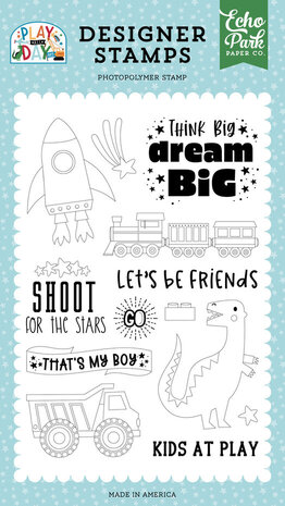 Echo Park Play All Day Boy Think Big, Dream Big Clear Stamps (PAB269046) Echo Park Play All Day Boy Think Big, Dream Big Clear Stamps (PAB269046)
