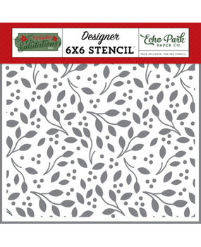 Echo Park Christmas Salutations No. 2 Good Tidings Greenery Stencil (CSA289033)