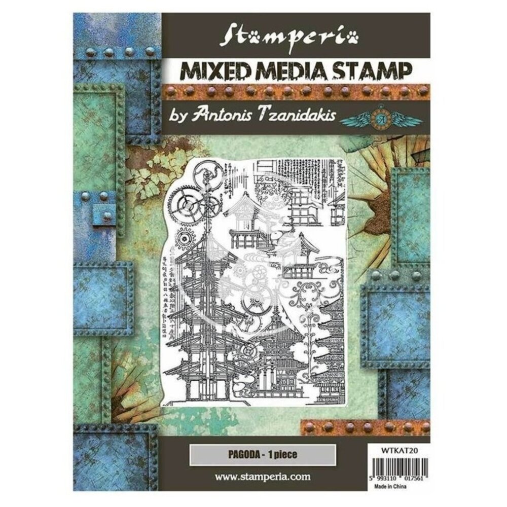 Stamperia Sir Vagabond in Japan Mixed Media Stamp Pagoda (WTKAT20)