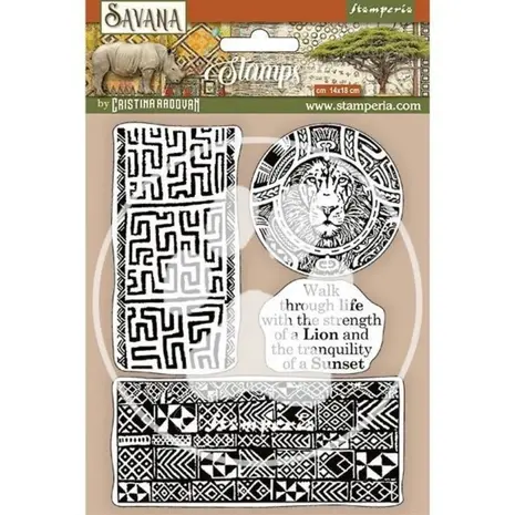 Stamperia Savana Etnical Borders Natural Rubber Stamp (WTKCC209) Stamperia Savana Etnical Borders Natural Rubber Stamp (WTKCC209)