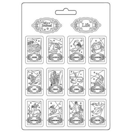 Stamperia Cosmos Infinity Soft Mould A4 Zodiac (K3PTA4548)