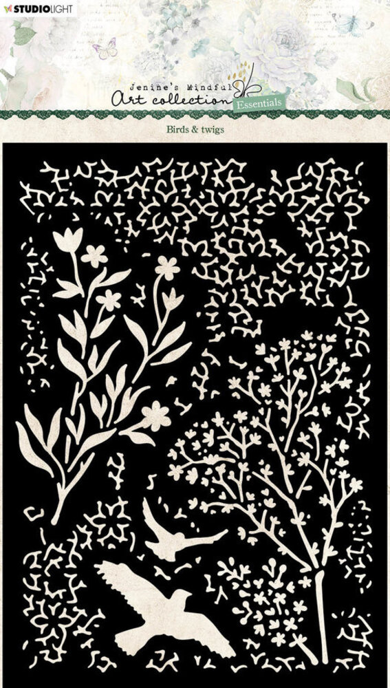 Studio Light Jenine's Mindful Art Collection Masking Stencil Birds & Twigs (JMA-ES-MASK102)