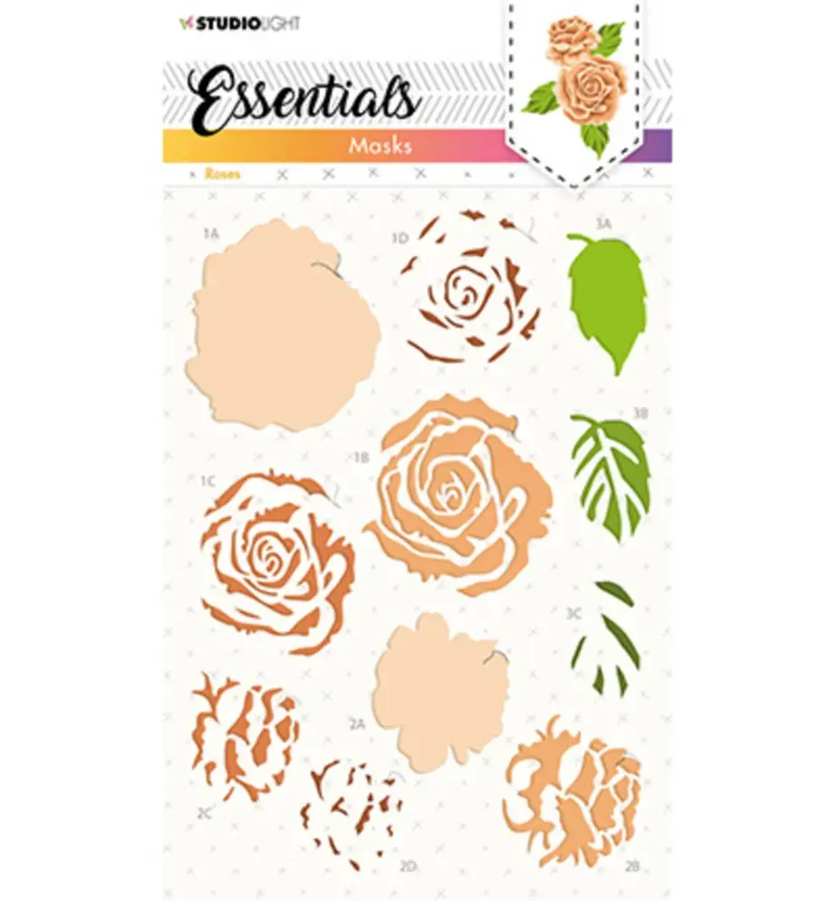 Studio Light Essentials Roses A5 Masking Stencil (SL-ES-MASK125) Studio Light Essentials Roses A5 Masking Stencil (SL-ES-MASK125)