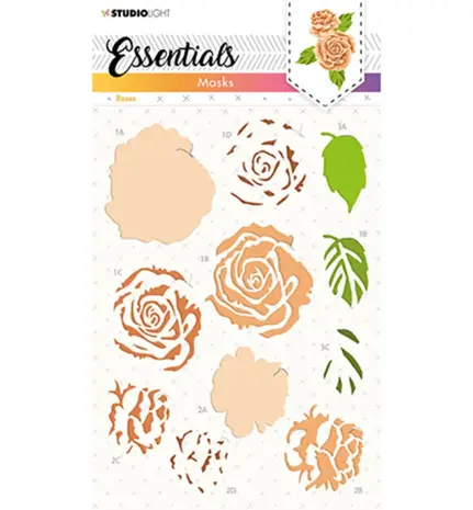 Studio Light Essentials Roses A5 Masking Stencil (SL-ES-MASK125) Studio Light Essentials Roses A5 Masking Stencil (SL-ES-MASK125)