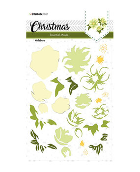 Studio Light Christmas Helleborus A5 Masking Stencil (SL-ES-MASK145)