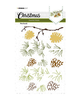 Studio Light Christmas Pine Branch A5 Masking Stencil (SL-ES-MASK143) Studio Light Christmas Pine Branch A5 Masking Stencil (SL-ES-MASK143)