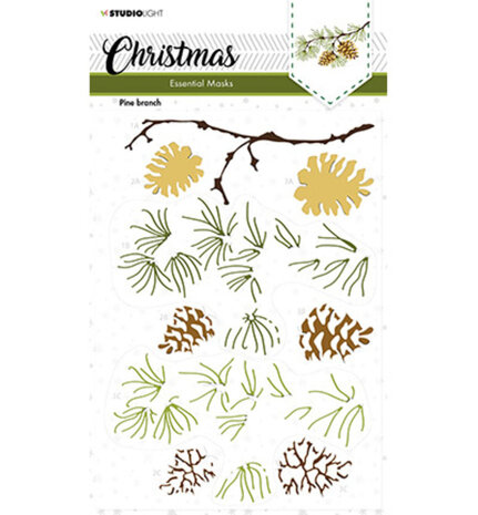 Studio Light Christmas Pine Branch A5 Masking Stencil (SL-ES-MASK143) Studio Light Christmas Pine Branch A5 Masking Stencil (SL-ES-MASK143)