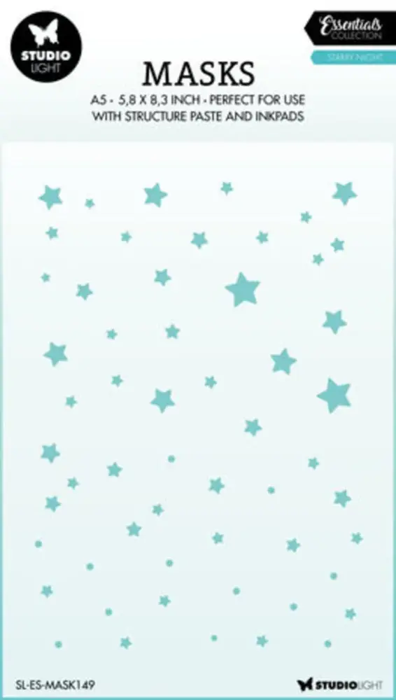 Studio Light Essentials Starry Night A5 Masking Stencil (SL-ES-MASK149) Studio Light Essentials Starry Night A5 Masking Stencil (SL-ES-MASK149)