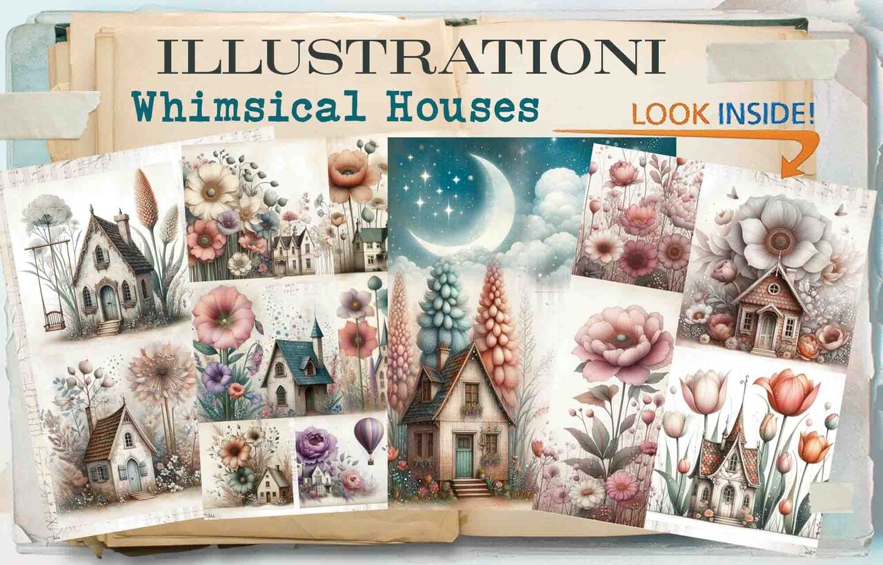 Maremi's Small Art Whimsical Houses & Backgrounds Collage Pages Book Maremi's Small Art Whimsical Houses & Backgrounds Collage Pages Book