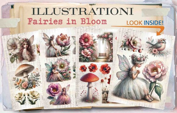 Maremi's Small Art Fairies in Bloom Collage Pages Book Maremi's Small Art Fairies in Bloom Collage Pages Book