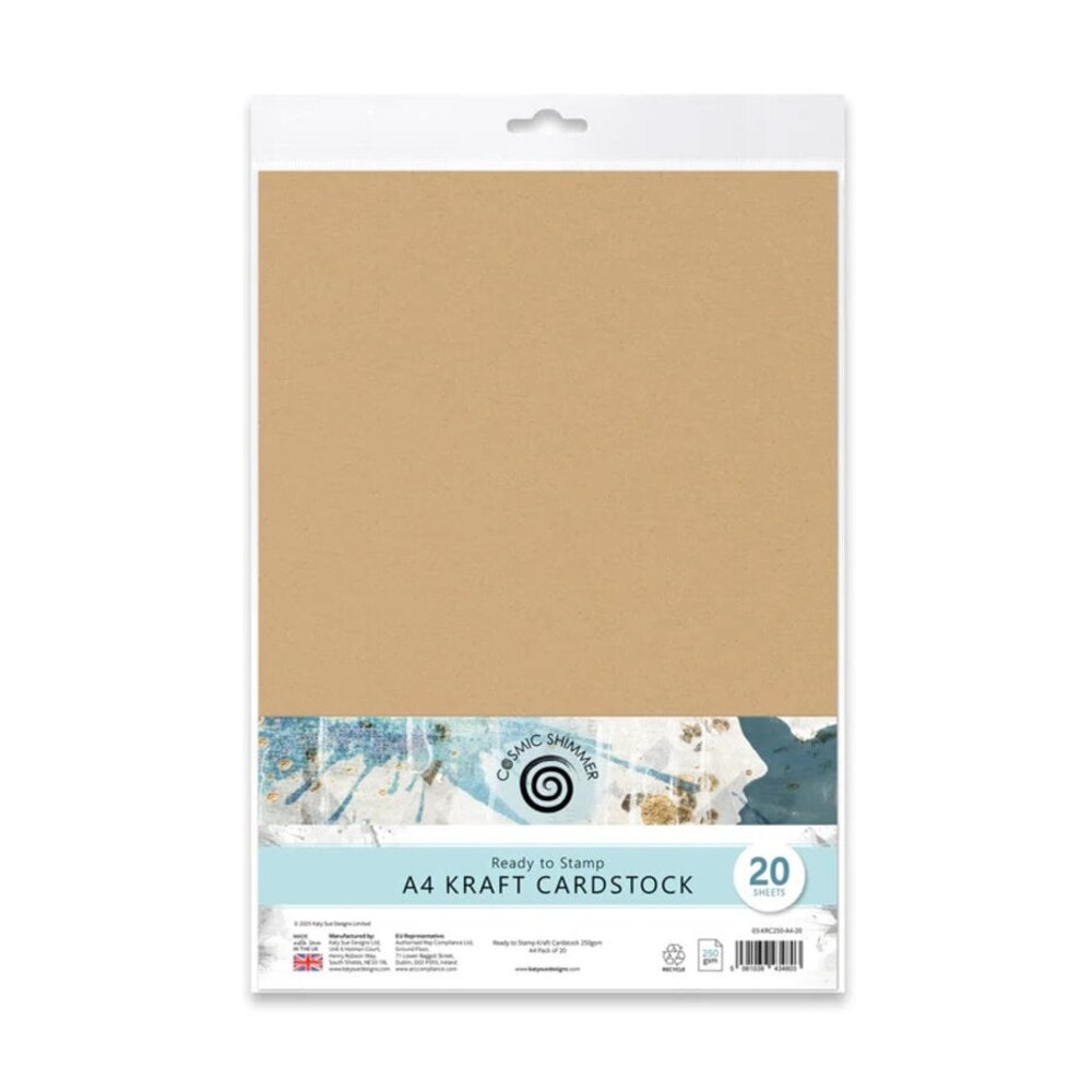 Cosmic Shimmer Ready to Stamp A4 Kraft Cardstock 250gsm (20pcs) (03-KRC250-A4-20)