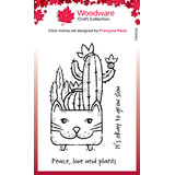 Woodware Cat Planter Clear Stamp (FRM035) (OUTLET)