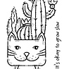 Woodware Cat Planter Clear Stamp (FRM035) (OUTLET)