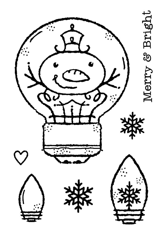 Woodware Snowman Light Bulb Clear Stamps (FRM046) (OUTLET) Woodware Snowman Light Bulb Clear Stamps (FRM046) (OUTLET)