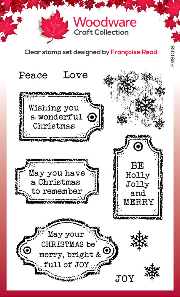 Woodware Christmas Old Labels Clear Stamps (FRS1018) (OUTLET)