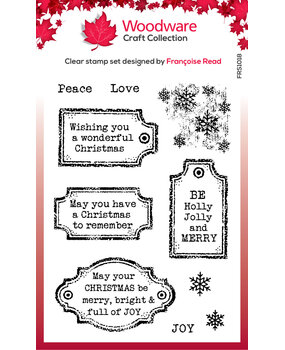 Woodware Christmas Old Labels Clear Stamps (FRS1018) (OUTLET)