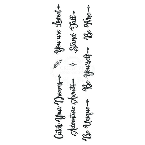 Woodware Boho Sentiments Clear Stamp (FRS394) (OUTLET)