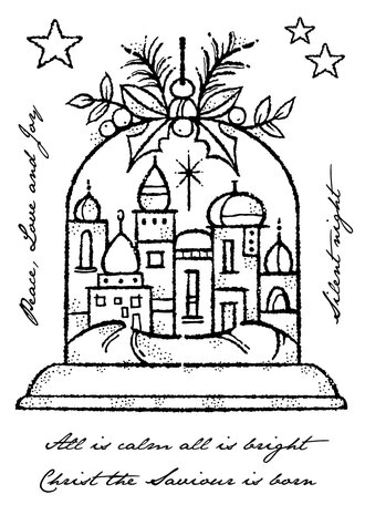 Woodware Silent Night Globe Clear Stamps (FRS943) (OUTLET) Woodware Silent Night Globe Clear Stamps (FRS943) (OUTLET)